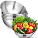 Honeydak 6 Pcs 304 Stainless Steel Mixing Bowls with Graduations, Salad Bowls Metal Serving Reusable Baking Food Storage Containers for Baking Cooking Salads Soups Ice Cream Noodles (54 oz)