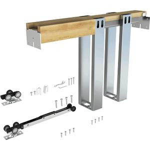 JUBEST 36"x 80" Pocket Door Frame Kit with 220LBS Soft Close Mechanism and Galvanized Steel Studs, Pocket Door Kit for 2x4 Stud Wall, Suitable for Doors Wide 24"-36", Easy to Install