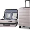 KROSER Carry On Luggage with Spinner Wheels & Built-in TSA Lock, Expandable Top Opening Hard Shell Suitcase Large Capacity Durable Rolling Luggage with USB Port, Carry-On 20-Inch, Matte Purple/Pink