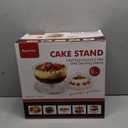 Masthome Cake Stand with Demo Cover, 6 in 1 Multi-Functional Serving Platter Display Stand for Christmas Wedding Party, Acrylic Cake Plate/Salad Bowl/Dessert Platter, BPA-Free, Send 2 Spoon