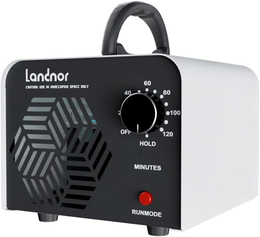 Ozone Generator 90,000mg/h for Up to 6,000 Sq Ft, High-Capacity Commercial Ozone Machine with Timer, Portable Air Purifier & Deodorizer for Home, Basement, Smoke, Pets, Car, Office