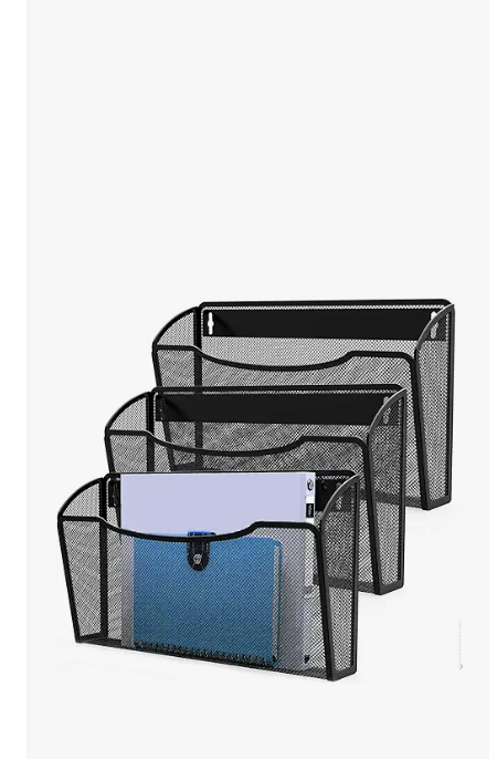 MINDEPOT Wall File Organizer,Hanging Wall Mounted File Folder Binder Holder Mail Organizer for Office,Home and School Supplies