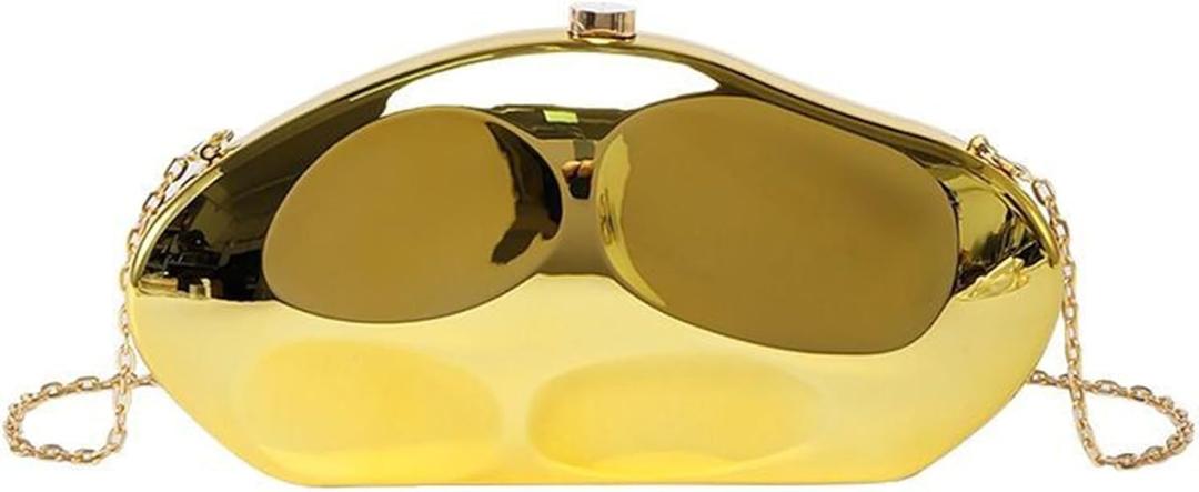 Gold Shell Acrylic Clutch Purses for Women for Evening & Party & Prom