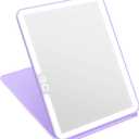 deweisn Folding Lighted Makeup Mirror with 72 LEDs 3 Colors Light Modes USB Rechargable 1800mA Batteries Portable Ultra Thin Compact Vanity Mirror Dimmable Travel Mirror (Purple)