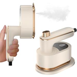 Travel Steamer Iron for Clothes Mini-Portable Ironing Machine Travel and Iron Fast 10s Heat-Up and 180 Rotating Handle,Horizontal and Vertical,Garment Steamer and Iron for Travel Office Home(White)