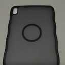 Magnetic Case for iPad mini 7 A17 Pro 2024/iPad Mini 6 2021 8.3 Inch with Pencil Holder, Cute Wave Translucent Matte Slim Soft TPU Bumper Military Grade Protective Cover for iPad mini 7/Mini 6, Black