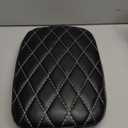 Motorcycle Rectangular Passenger Pad Seat Rear Leather Pillion Cushion 6 Suction Cup Compatible with Harley Dyna Sportster XL 883 1200 Chopper Custom