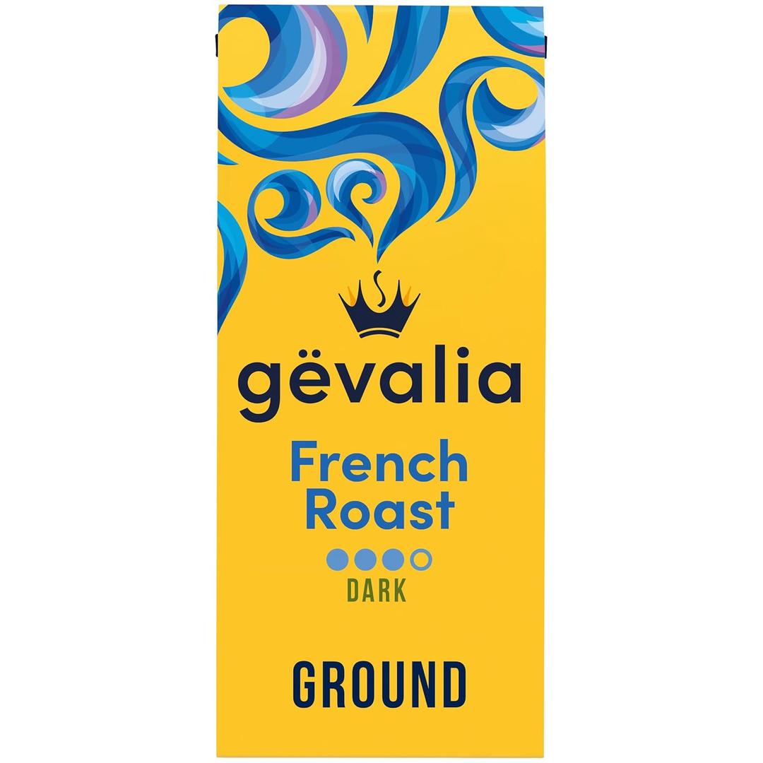 Gevalia French Roast Dark Roast Ground Coffee, 12 oz Bag (EXP 06/02/26)