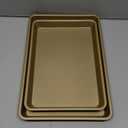 Cookie Sheets for Baking Nonstick, 2 Pack Heavy Duty 0.8mm Baking Sheet Pan Set Quarter(9x13in) & Jelly Roll(10x15in) with Diamond Texture, Gold Commercial Grade, Small Oven Safe