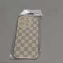 Lovmooful Compatible for iPhone 16 Pro Case Cute Checkerboard Lattice Plaid with Color Design for Girls Women Soft TPU Shockproof Protective Girly for iPhone 16 Pro Case-White&Green