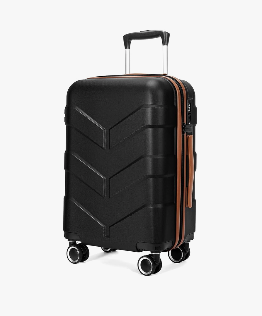 Hardside Carry On Luggage 22x14x9 Airline Approved with Spinner Wheels, 20-inch Carry-On Suitcase for Men & Women, Black