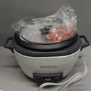 BLACK+DECKER 6-Cup Rice Cooker, RC506, 3-cup Uncooked Rice, Steaming Basket, Removable Non-Stick Bowl, One Touch
