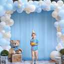 10x10ft Baby Blue Tulle Backdrop Curtain for Parites, Sheer Photo Backdrop Drapes for Wedding Baby Shower Boy Shower Birthday Party Photo Shoot Background Decorations