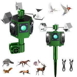 2026 New Solar Ultrasonic Bird Repeller Outdoor,2 Pack 360° Reflective Bird Deterrents for Outside Pigeon Woodpecker Deterrent for House,Birds Scare Devices Animal Repellent Outdoor for Garden Farm