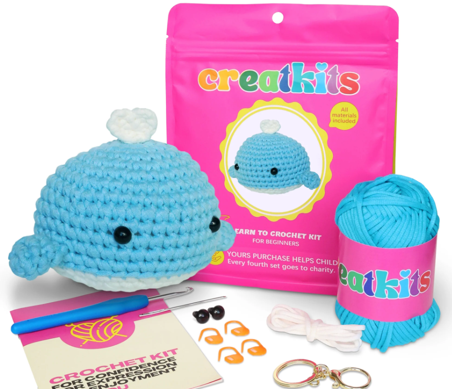 Crochet Kit for Beginners  Penguin | DIY Crochet Animal Kit with Step-by-Step Video  Craft Set for Adults & Kids  Includes Yarn, Hook, Needle, Scissors, Eyes & More  Great Gift for All Ages