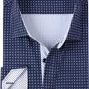 Alex Vando Mens Printed Dress Shirts Long Sleeve Regular Fit Button Down Shirt (Medium, Navy Dots 68)