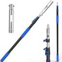 Buyplus Pool Pole - 16FT Telescopic Extendable Swimming Pool Pole with 4-16FT Aluminium Heavy Duty Extension Pole for Skimmer Nets, Rakes, Brushes and Vacuum Heads