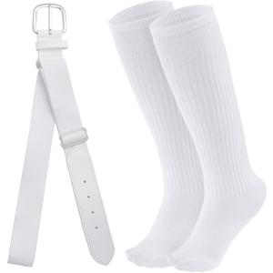 Dxhycc Youth Baseball Socks and Belt Combo Set Softball Baseball Socks and Elastic Waist Belt for Youth Boys Girls