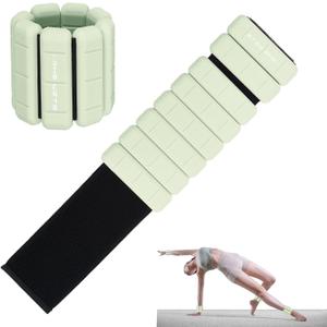 Adjustable Wrist & Ankle Weights - Set of 2, Wearable Wrist & Ankle Weights Bracelet for Yoga, Dance, Barre, Pilates, Cardio, Aerobics, Walking (Oliver Green, 1Lb*2)
