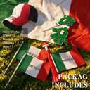 7Pcs Soccer Cup Fan Set, Soccer Theme Accessories Kit with Flags, Clappers, Shawl, Cap and Horn, Gifts for Football Lovers and Mexico Supporters