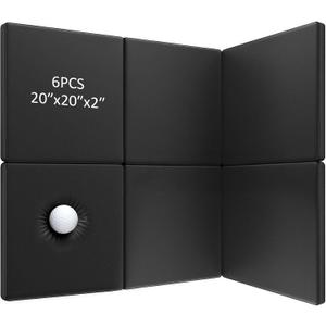 6 Pack Golf Simulator Wall Padding 20"x20" Waterproof Foam Panels
