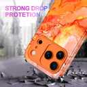 Casetego for iPhone 17 Pro Case,Compatible with MagSafe,[Military Grade Drop Test] Full Body Protection Slim Shockproof Rugged Marble Women Girls Case for iPhone 17 Pro 6.3 inch,All Orange