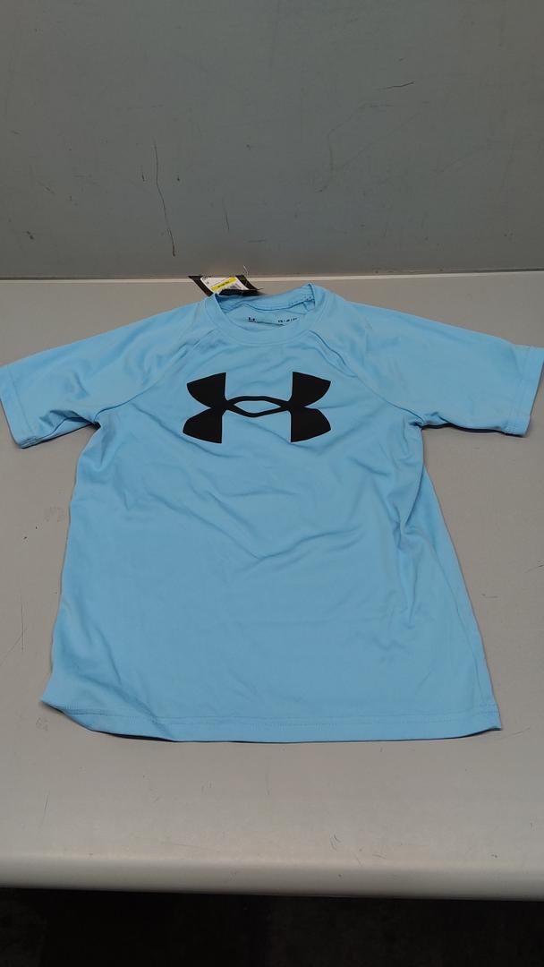 Under Armour Boys' Short Sleeve Rashguard, Salt-Resistant Swim Shirt, Built-in UPF 40+ Sun Protection S