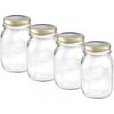 Bormioli Quattro STAGIONI-1L 365160-CBC Set of 4 Airtight Jars Transparent