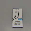 6 Foot Braided Nylon Micro Black Chrome USB Charge/Sync Cable