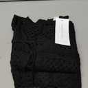 Fisoew Womens Crochet Cover Up 2 Piece Skirt Sets Sleeveless Crop Cardigan Tank Tops Swim Coverup Set (Large, Black)