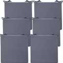 Preboun 6 Pack Outdoor Chair Cushions 19" x 19" x 3" Patio Waterproof Fade Resistant Seat Cushions with Ties Replacement Chair Pads for Patio Furniture Garden Sofa Couch (Dark Gray)