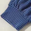 Astylish Women's Casual Blouses Button Down Business Batwing Tops Long Sleeve V Neck Ribbed Shirts 2025 Fall Outfit (Blue, XXL)