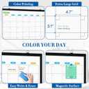 WALGLASS Dry Erase Calendar Whiteboard for Wall, 36" x 24" Double-Sided Monthly Calendar White Board with Black Aluminum Frame, Hanging or Wall Mount Whiteboard for Home, Office, School