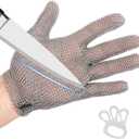 Cut Resistant Glove, Food Grade Stainless Steel Chainmail Butcher Glove for Cutting Meat Oyster Shucking Slicing Fish L 