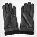 YISEVEN Women's Winter Sheepskin Shearling Leather Gloves Wool Cuffs (Black, L)