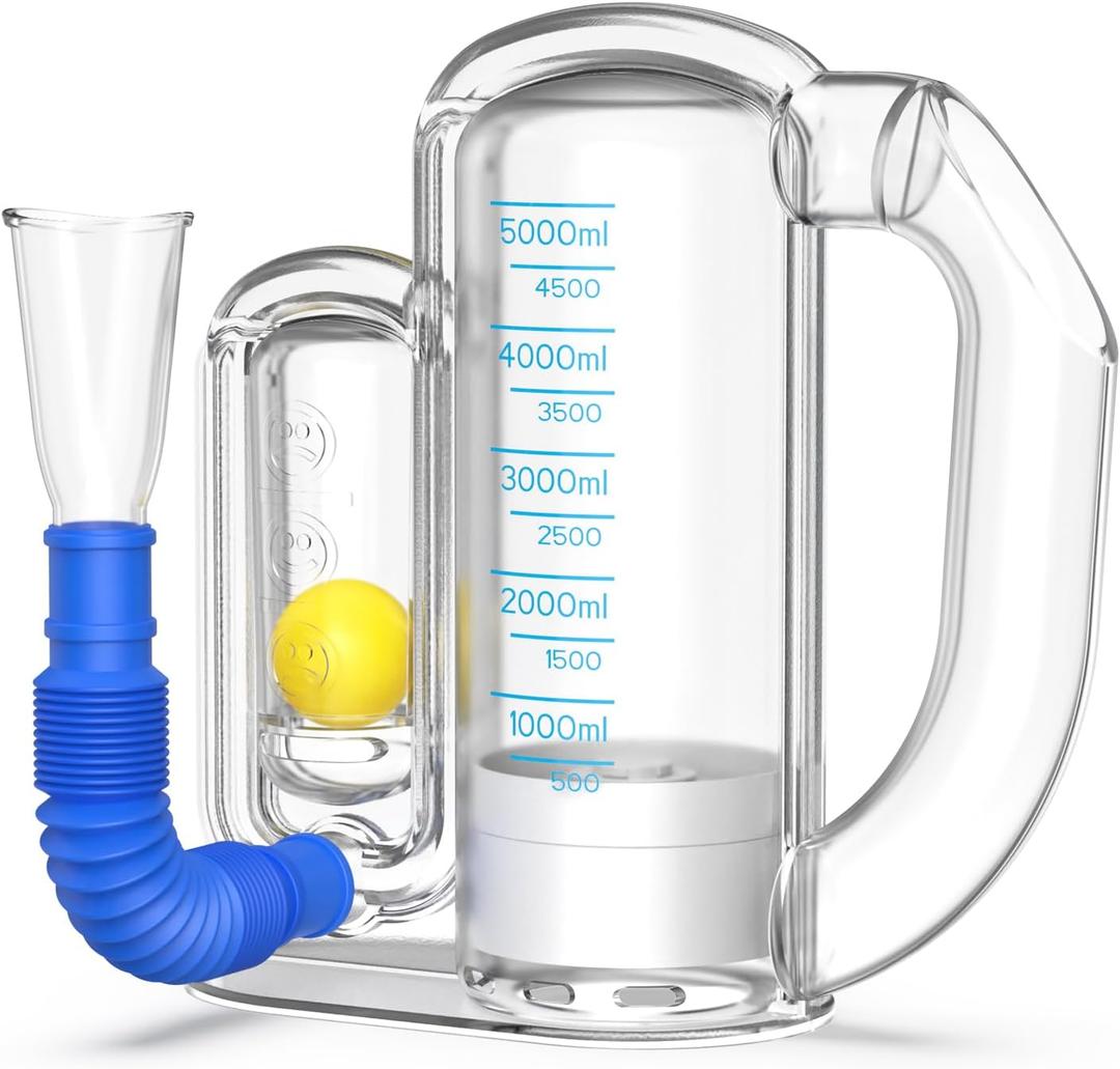 Breathing ExerciseDeep Breathing Device for Adult Lung Trainer Breathing Exerciser Lung Respiratory Device 5000ml Volume, Incentive Spirometer for Adult