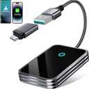 Wireless CarPlay Adapter & Android Auto Wireless Adapter, 2 in 1 Convert USB Bluetooth Wired to Connect for OEM Wired Cars-Stable Connect to Phone (Pearl Gray)