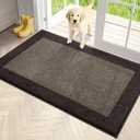 PURRUGS Dirt Trapping Door Mat 34" x 60", Non-Slip/Skid Machine Washable Entryway Rug, Shoes Scraper, Throw Rug, Super Absorbent Area Rug for Muddy Wet Shoes and Paws, Grayish Brown & Coffee