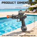 2026 Upgraded Edition Electric Water Blaster Stable Shooting Long Range Handheld LED Light Recoil Action Rechargeable Rapid Fire Squirt Gun for Summer Outdoor Backyard Water Games (Black)