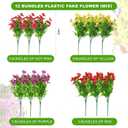 12 Bundles Fake Artificial Flowers Faux Plants for Spring Summer Decoration | UV Resistant Faux Flowers Eucalyptus for Outdoor Planters for Outside Home Planter Porch Patio Yard Decor