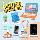 Pretend Play Home Office Toys for Kids 3-7, Toy Laptop Set for Role Playing Game, Working Home Playset for Boys and Girls