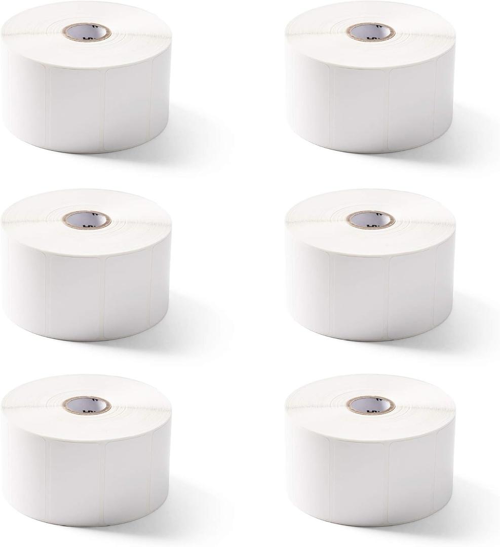 Zebra 2.25 x 1.25 in Direct Thermal Polypropylene Labels PolyPro 4000D Permanent Adhesive Shipping Labels 1 in Core 6 rolls 10031644SP