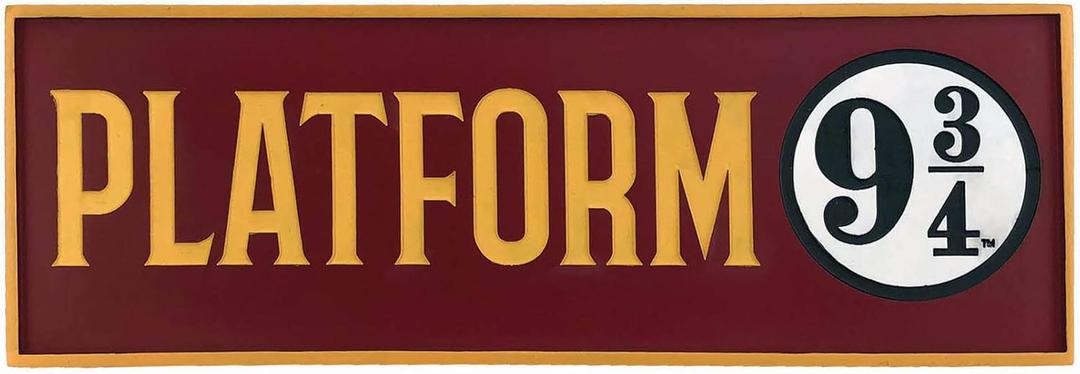 Spoontiques 8" Platform 9-3/4 Decorative Desk Sign - Harry Potter Decorative Home Dcor - Hanging or Standing Sign for Desk, Shelf, or Mantle