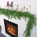 6 Ft Christmas Norfolk Pine Garland Real Touch Artificial Faux Greenery Christmas Garland Decorations for Home Mantle Table Fireplace Stairs Door Indoor Outdoor Holiday Decor