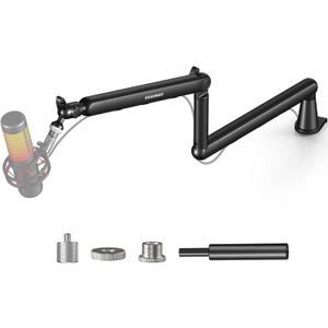 Microphone Arm,Aokeo AK-55 Desk Low Profile Adjustable Mic Boom Arm Stand,Suitable For Blue Yeti,Snowball iCE, HyperX QuadCast,SoloCast,Elgato Wave,Etc (Black)
