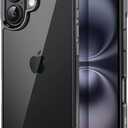 JETech Case for iPhone 16 6.1-Inch, Non-Yellowing Shockproof Phone Bumper Cover, Anti-Scratch Clear Back (Black)