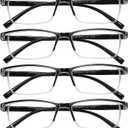 Przene Reading Glasses for Men Women Blue Light Blocking Readers Spring Hinges Lightweight Style Pack