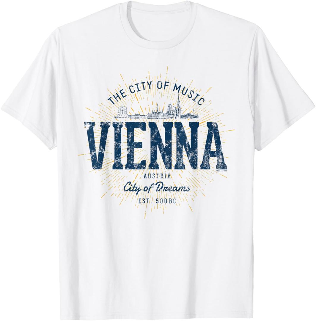 Vienna Austria Retro Style Vintage Vienna T-Shirt, S Vienna Austria Retro Style Vintage Vienna T-Shirt, S