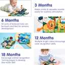 hahaland Baby Toys 0-6 Months - Crinkle Books for Babies 2-Pack, Soft Cloth Sensory Touch Feel Baby Book 6-12 Months, Infant Tummy Time Toys 3 Month Newborn Baby Boys Gifts Christmas Stocking Stuffers
