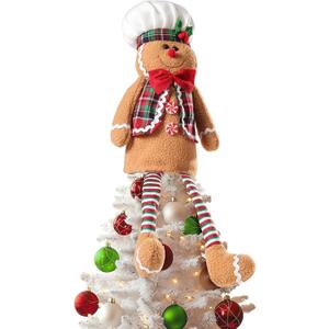 Gingerbread Man Christmas Decorations, Christmas Tree Topper Gingerbread Man, Funny and Unique Christmas Tree Decorations (18.9, Khaki)